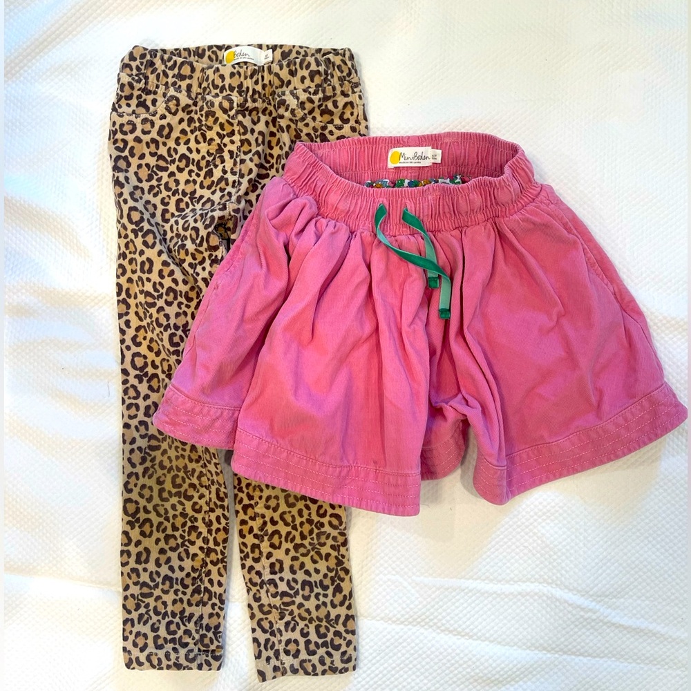 6-7y Girls Corduroy skirt and leggings. Boden.